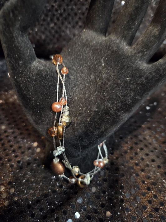 Brown glass bead bracelet