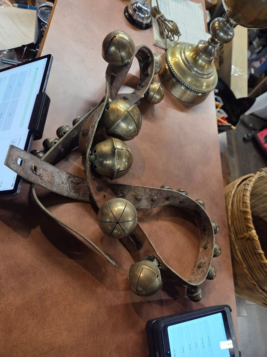 Brass Sleigh Bell Strap Petal Design