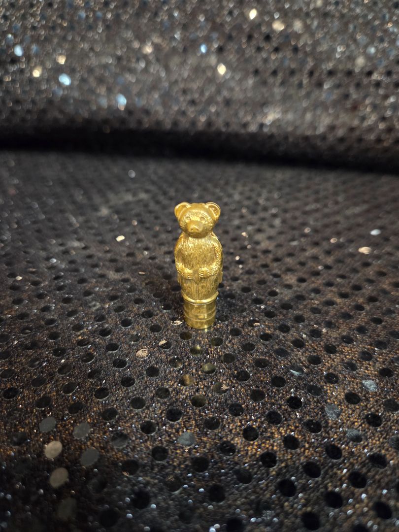 Vintage Brass Bear Pencil Topper