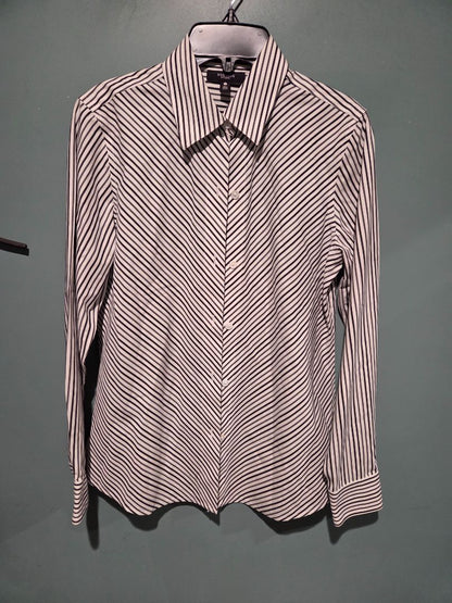 FoxCroft Non Iron Fitted size 2 100% cotton Striped shirt
