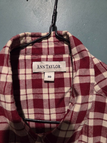 Ann Taylor size 10 Plaid Flannel Long Sleeve