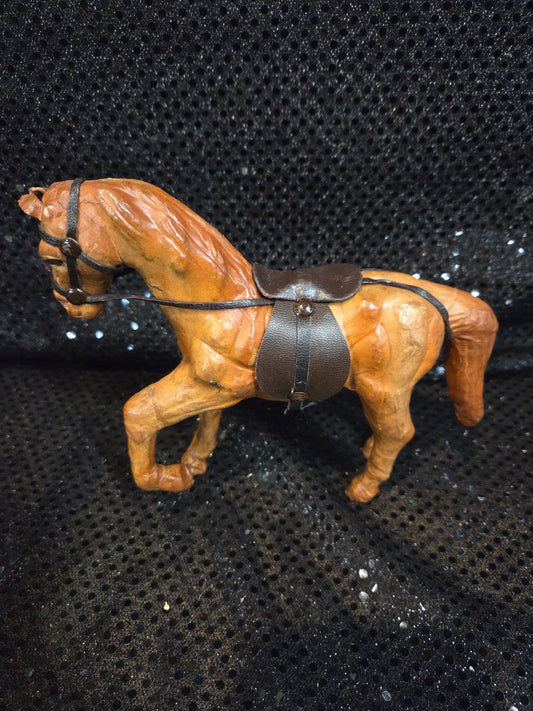 Vintage Leather Covered Horse