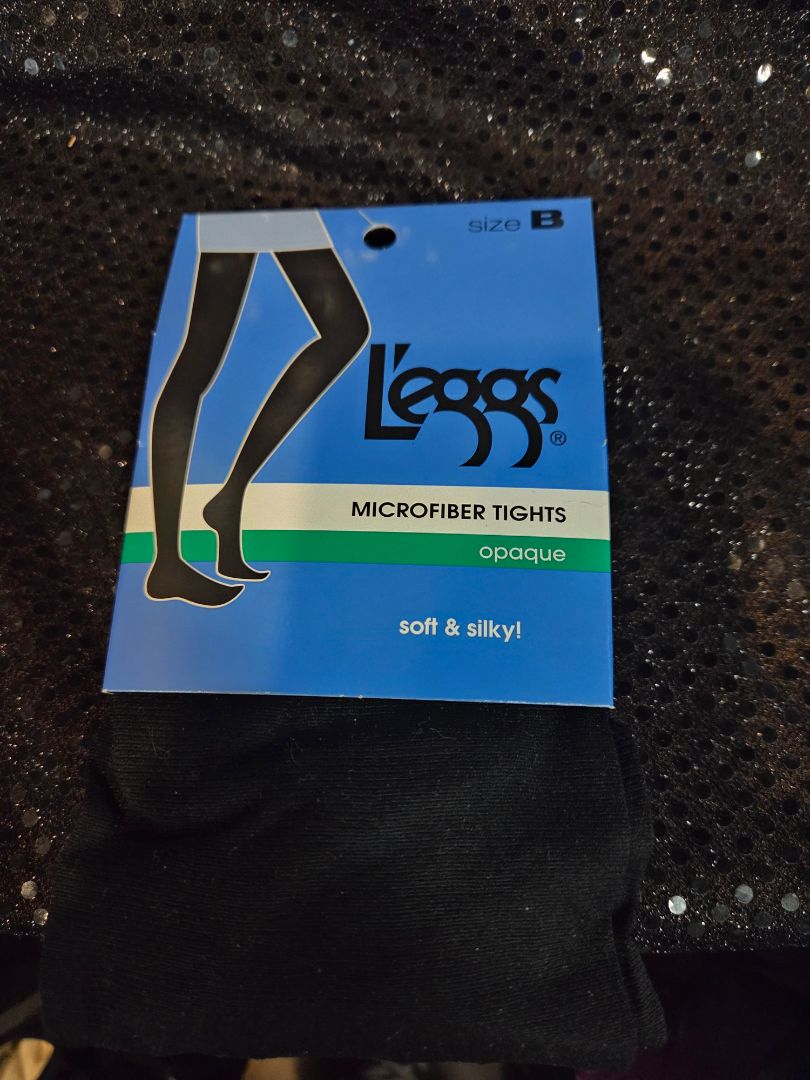 Leggs Casuals Womens Black Opaque Size B Tights