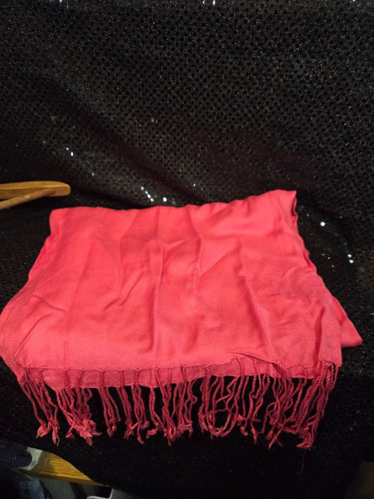 Hot Pink Fringed Scarf