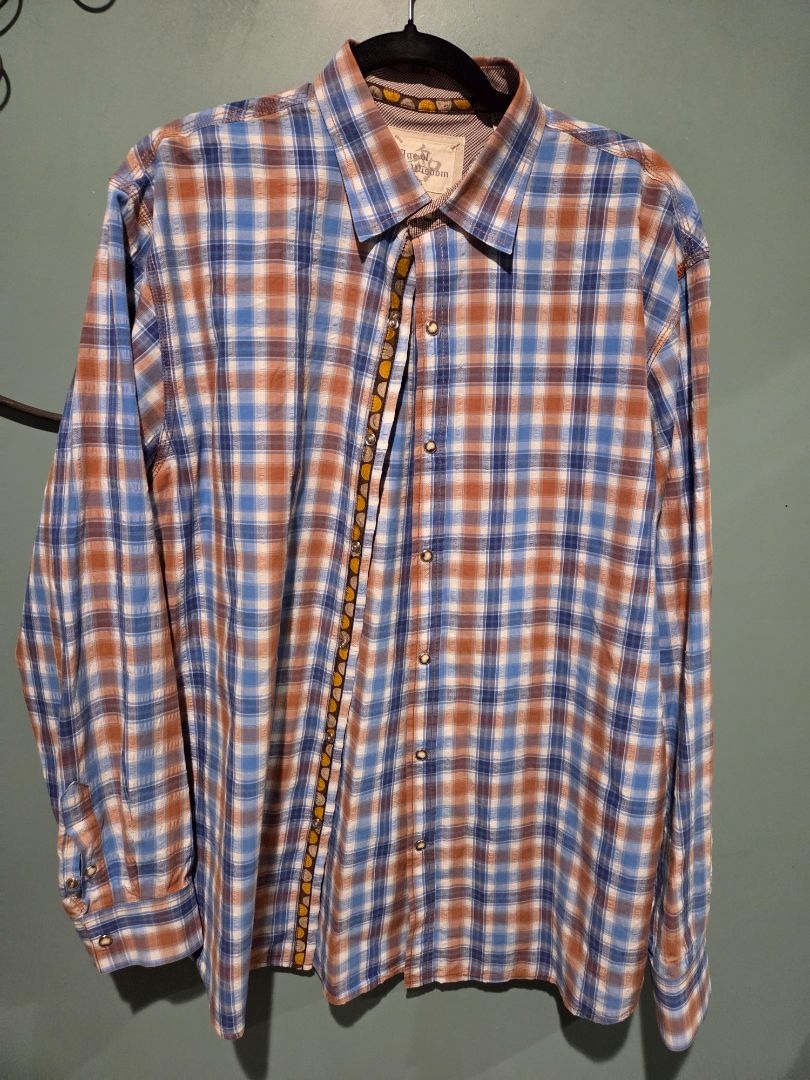 Age of Wisdom Men Shirt Size xxl Snap On Closure