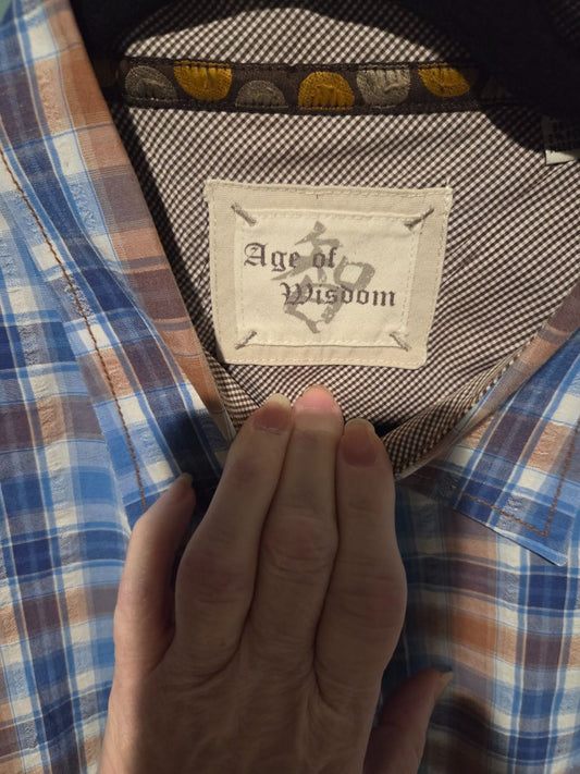Age of Wisdom Men Shirt Size xxl Snap On Closure
