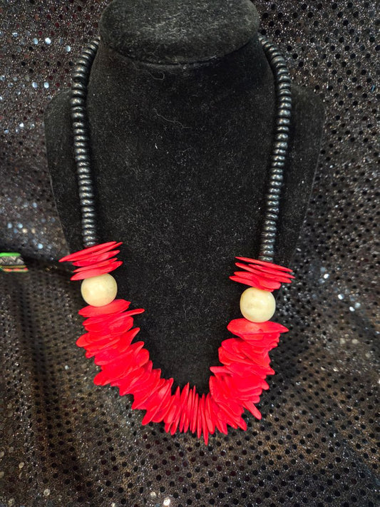 Vintage Boho Wood Necklace