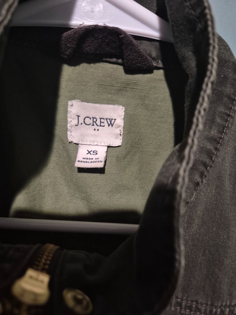 Olive Green J. Crew Denim Jacket, XS