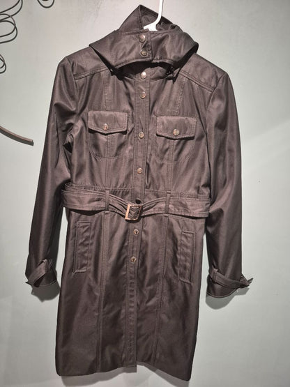Black Kenneth Cole Reaction Trench Raincoat, S