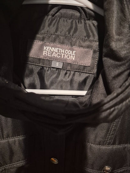 Black Kenneth Cole Reaction Trench Raincoat, S