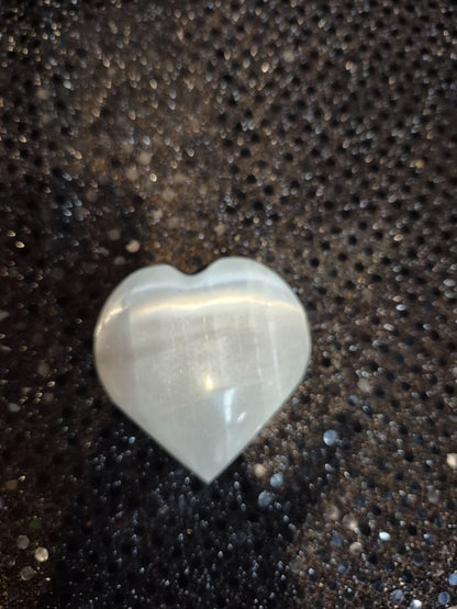 White  Selenite, Heart Shaped, 2.5"/65 mm