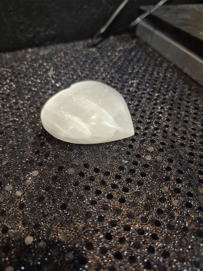 White  Selenite, Heart Shaped, 2.5"/65 mm