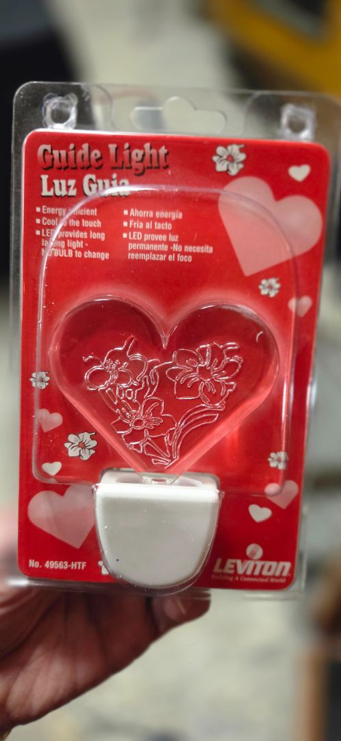 clear Leviton Heart shaped nightlight