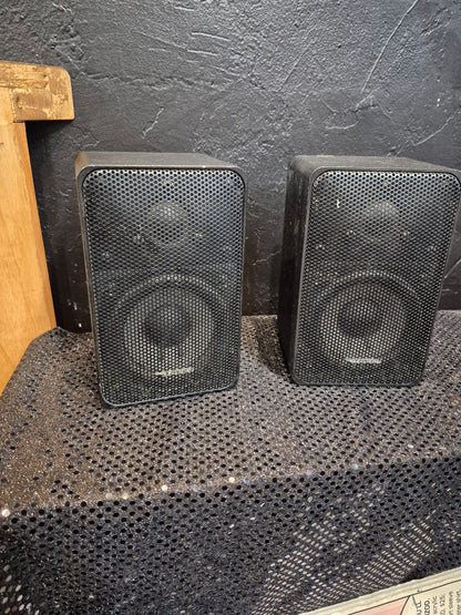 Black Vintage Realistic Speakers, Model # MINIMUS-7, 4.5" × 7"