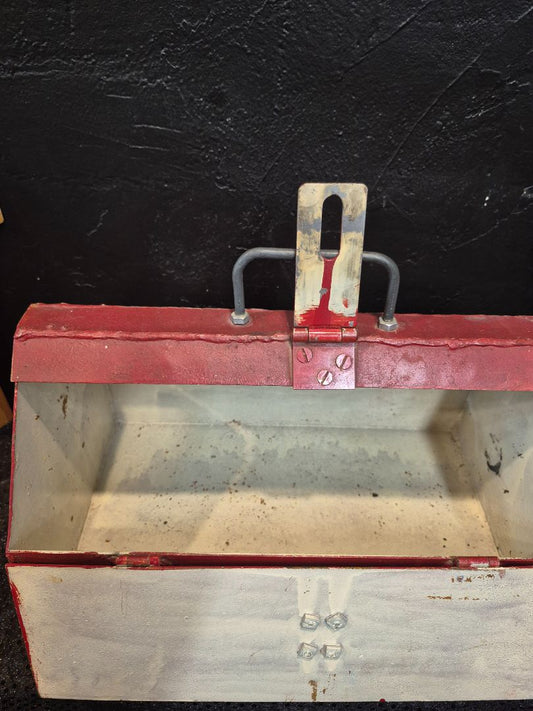 Red Vintage Metal Tool Box