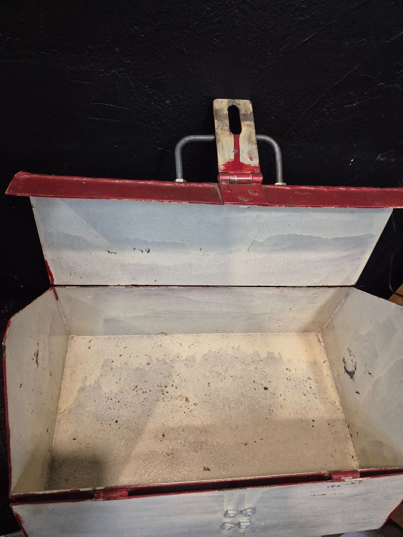 Red Vintage Metal Tool Box