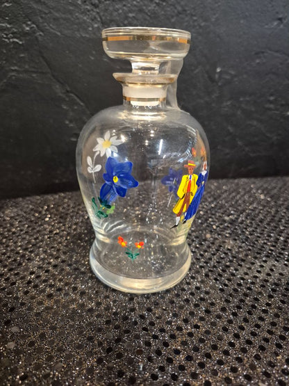 Vintage Handpainted Glass Bottle