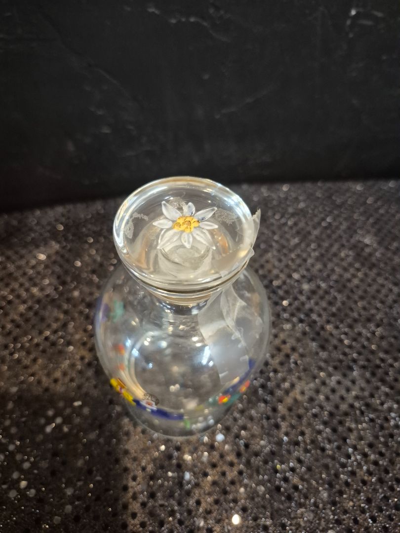 Vintage Handpainted Glass Bottle