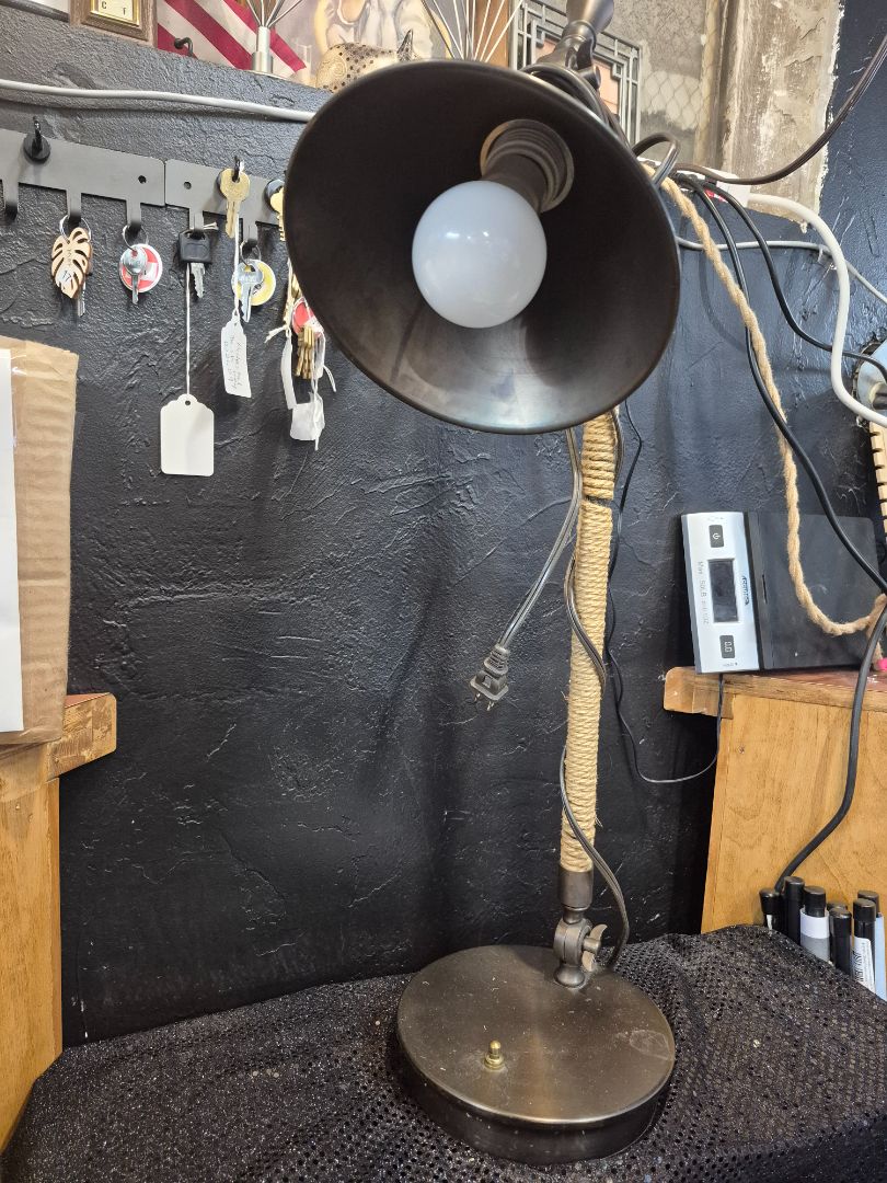 Duvall Task 28" Aged Metal Lamp