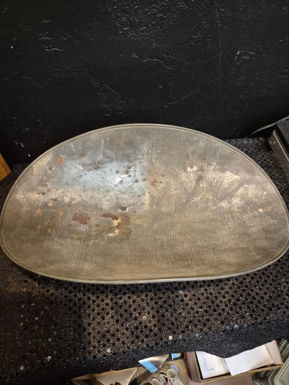 Vintage Footed Metal Scale Tray, 12" × 7"