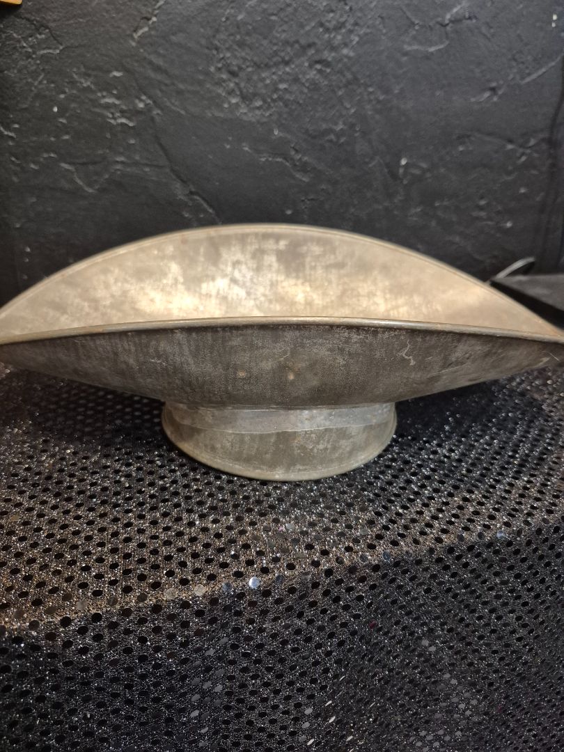 Vintage Footed Metal Scale Tray, 12" × 7"