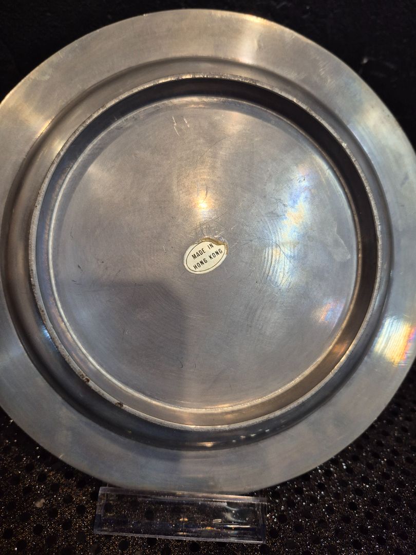 Silver & Brass  Mixed Metal Cherry Blossoms Trinket Dish, 7"