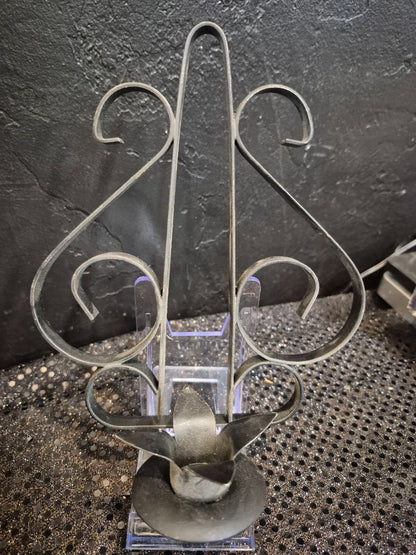 Black Vintage Wrought Iron Wall Scone Candle Holder, 6.5" × 9"