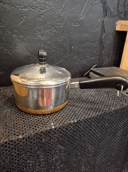 Rever Ware, Copper Bottom Pot, 1 Qt.