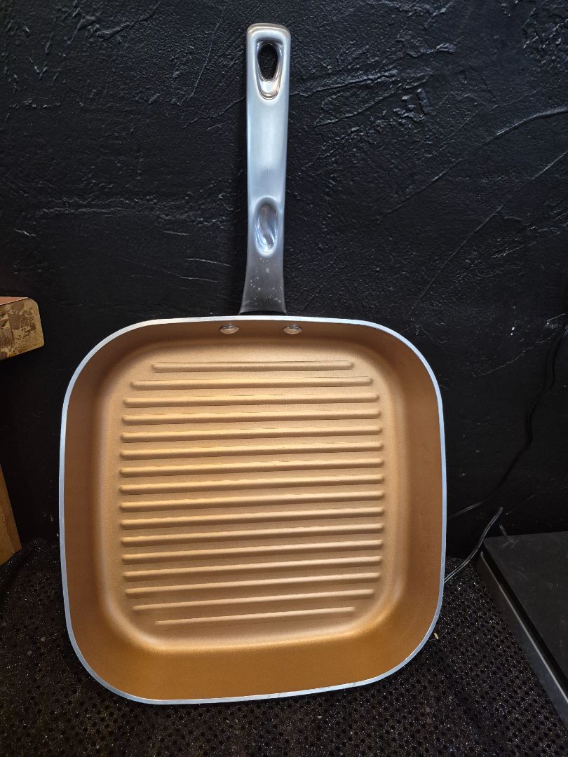 Copper Tone Ayesha Curry Non-stick Square Grill Pan, 11.25"
