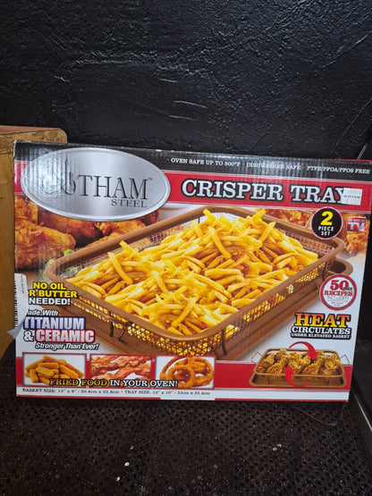 Gotham Steel Crisper Tray, 12" × 9" Basket / 13" × 10" Tray