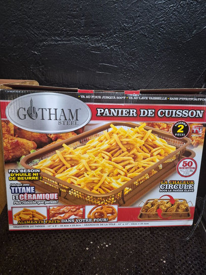 Gotham Steel Crisper Tray, 12" × 9" Basket / 13" × 10" Tray