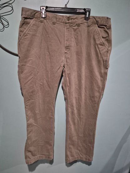Olive Carhartt Men's Relaxed Fit Carpenter Pants, 44" × 32"