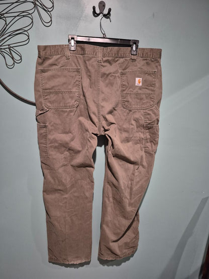 Olive Carhartt Men's Relaxed Fit Carpenter Pants, 44" × 32"