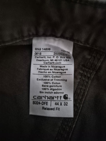 Olive Carhartt Men's Relaxed Fit Carpenter Pants, 44" × 32"