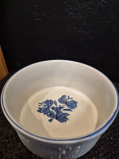 Vintage Pfaltzgraff Yorktown 406 Stoneware Souffle Dish, 7" × 3"