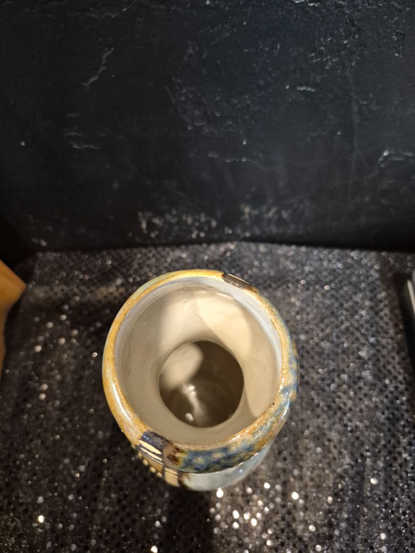 Homemade Ceramic Vase, 4.5" × 9"