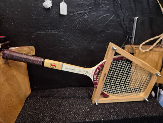 Vintage Spalding Doris Hart Tennis Racquet w/Press, 27"