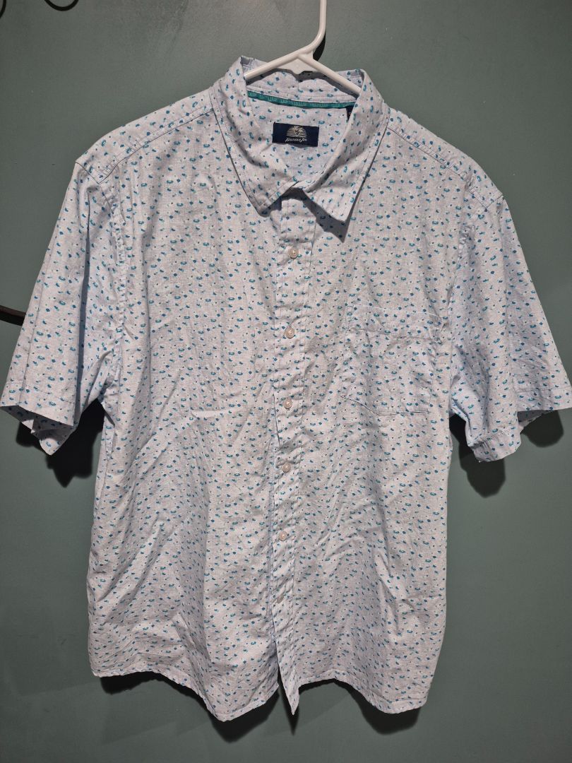 Lt. Blue Havana Jim Short Sleeve Button Shirt, L/G