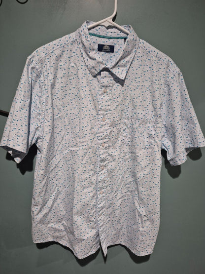 Lt. Blue Havana Jim Short Sleeve Button Shirt, L/G
