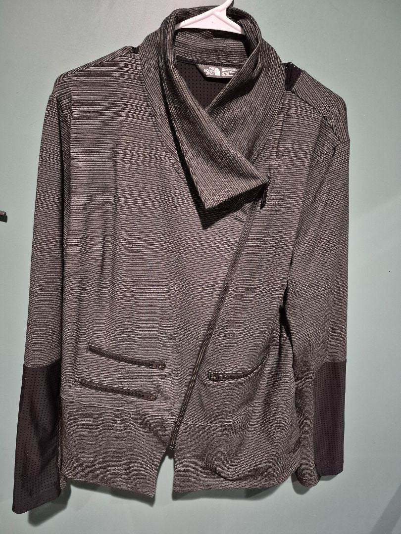 Grey The North Face Asymmetrical Jacket, XL