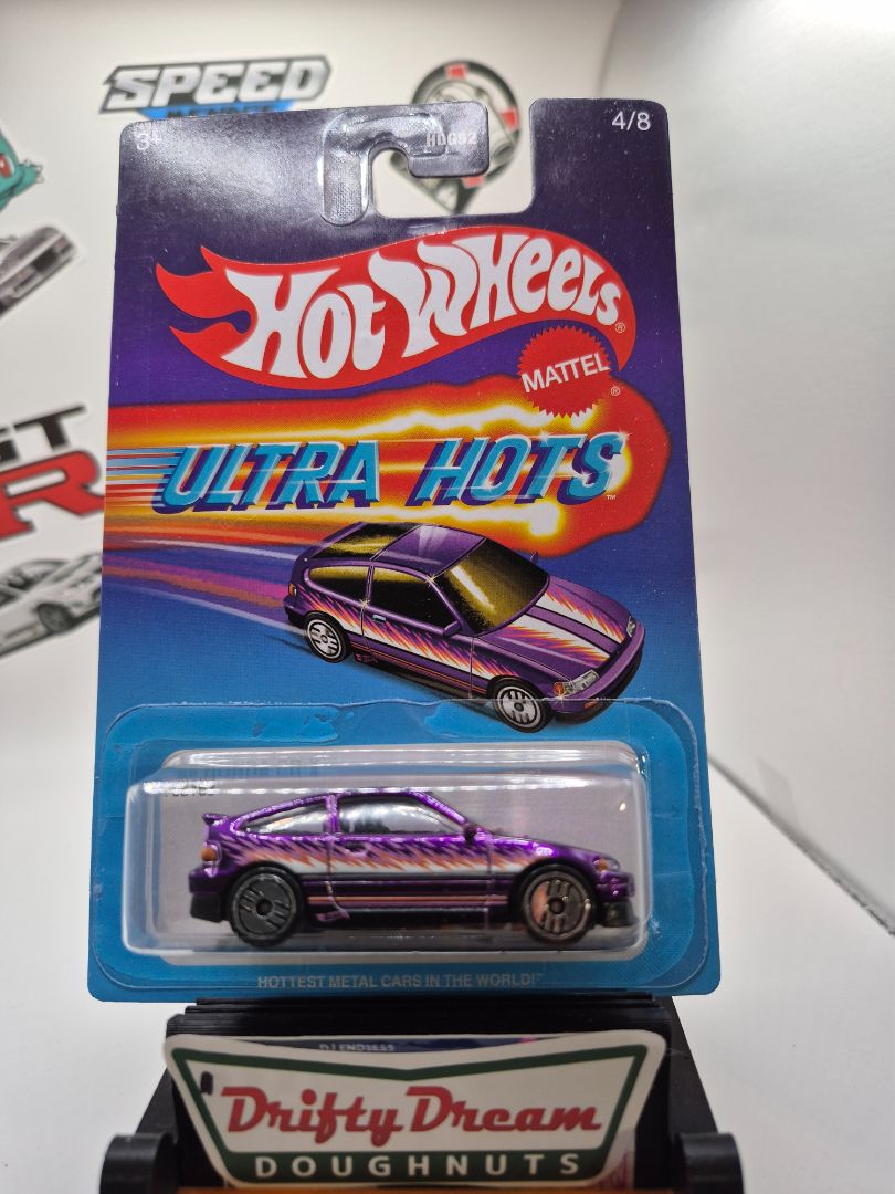 Hot Wheels 1988 Honda CR-X CRX Purple Ultra Hots 4/8 Target Exclusive