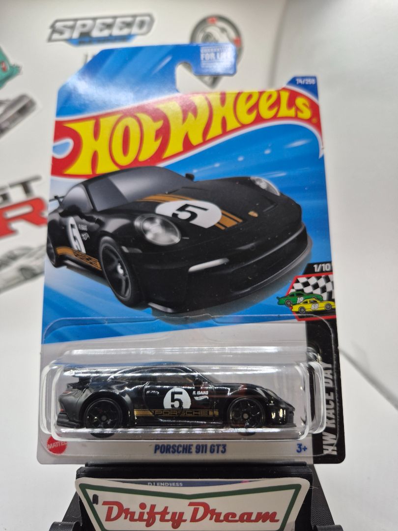 Hot Wheels PORSCHE 911 GT3, Black, 74/250, 2025 C-Case