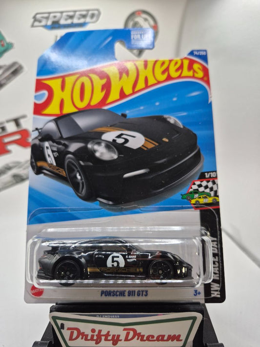 Hot Wheels PORSCHE 911 GT3, Black, 74/250, 2025 C-Case