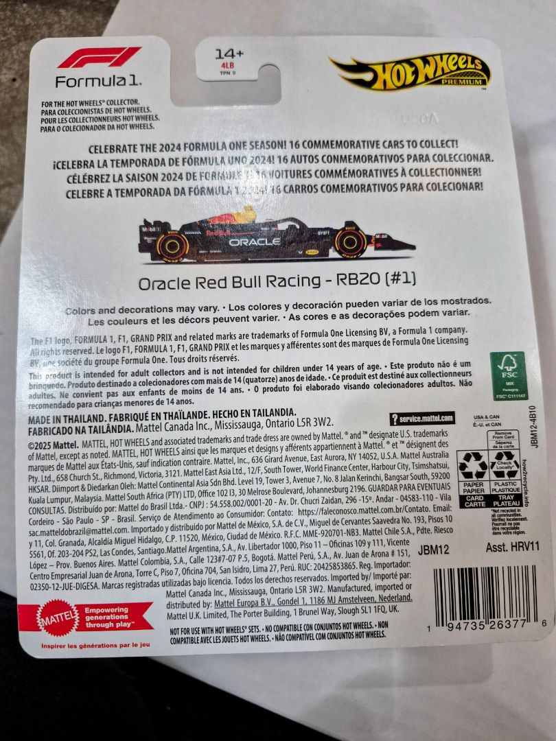 Hot Wheels Premium Formula 1 Oracle Red Bull Racing