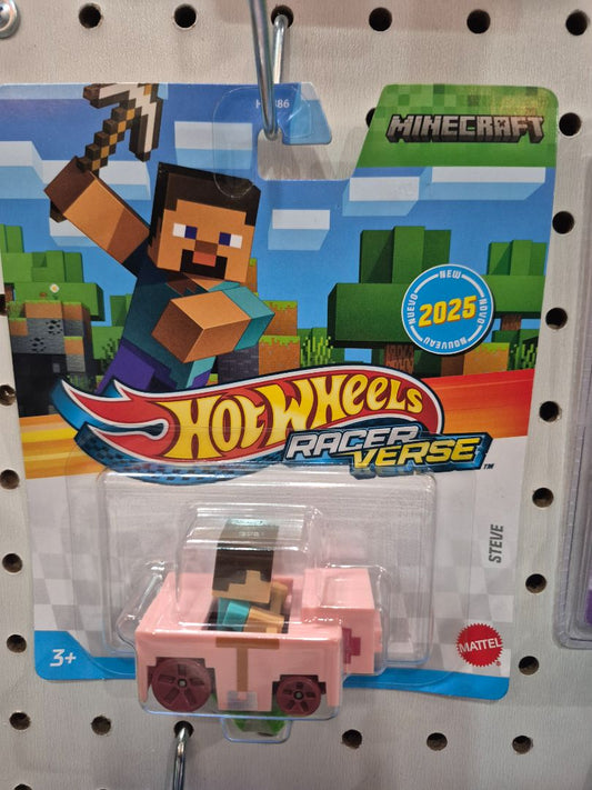 Hot Wheels Steve, Minecraft, Blocky, Pixels, Brown Hair, Racer Verse
