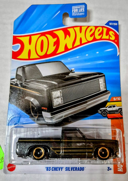 Hot Wheels '83 Chevy Silverado 1:64 Black Diecast Truck Hot Trucks 2025