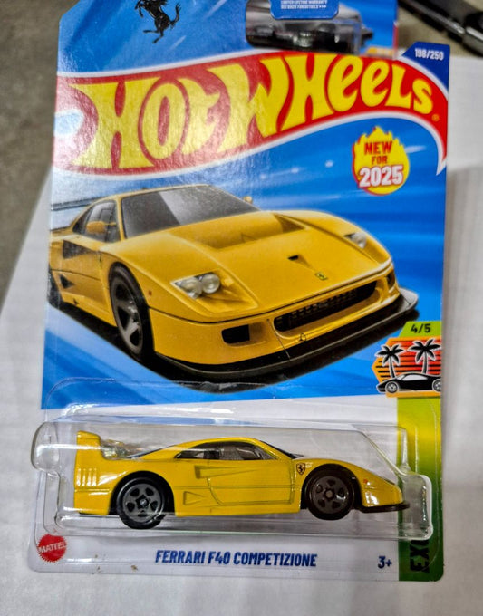 Hot Wheels Ferrari F40 Competizione Exotics Yellow 2025