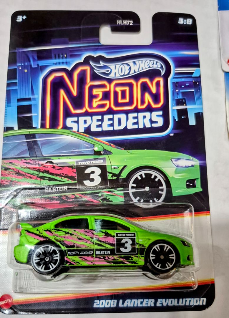 Hot Wheels 2008 Lancer Evolution 3/8 Hot Wheels 2025 NEON SPEEDERS green