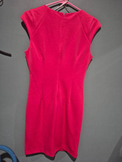 Hot Pink Calvin Klein Cap Sleeve Sheath Dress, 4
