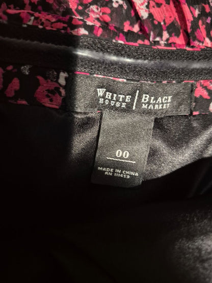 Pink & Black Floral White House Black Market Strapless Dress, 00